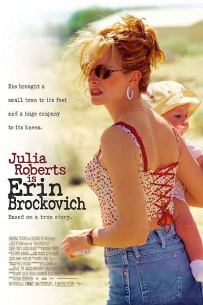 Erin Brockovich movie cover - starring Julia Roberts.