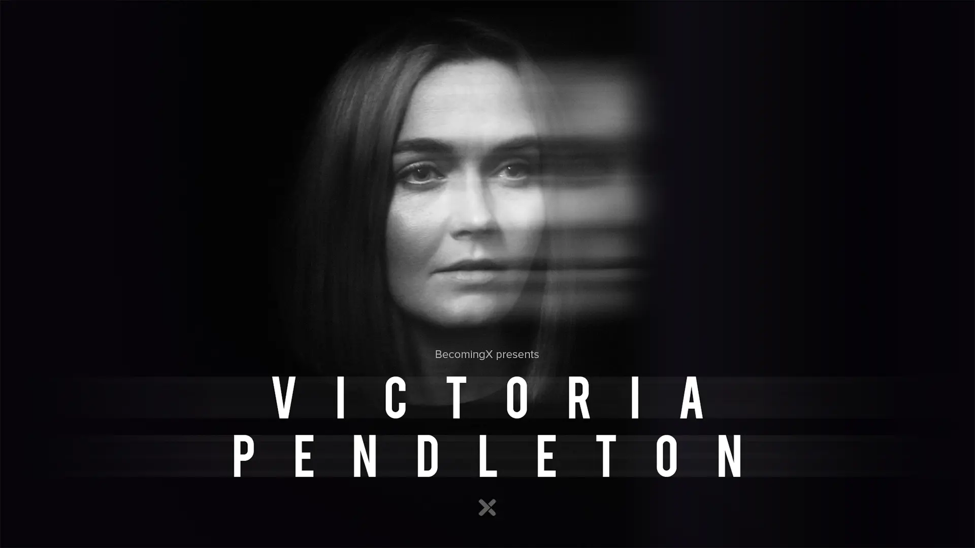 Portrait of Victoria Pendleton, double Olympic gold medal-winning cyclist. Victoria Pendleton text overlaid.