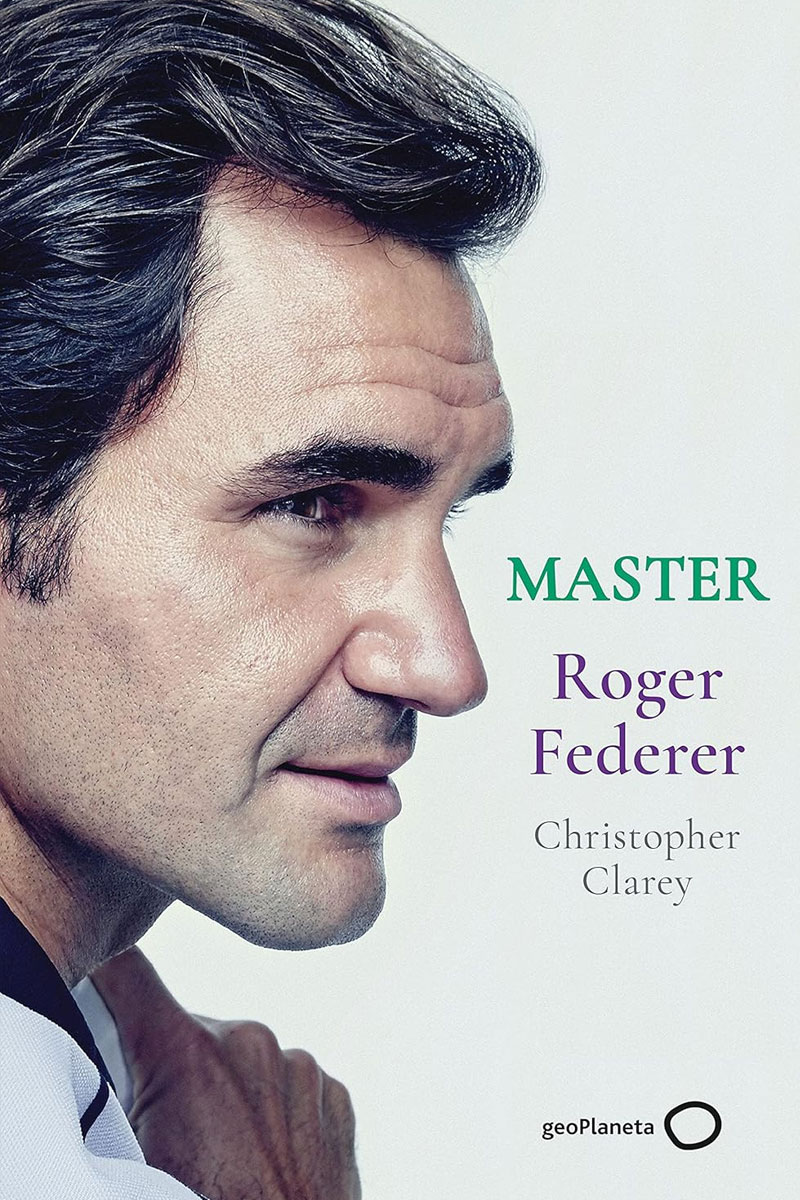 The Master cover - a book focussed on tennis champion, Roger Federer.