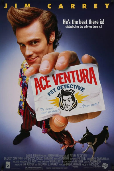 Ace Ventura movie cover - starring Courteney Cox.