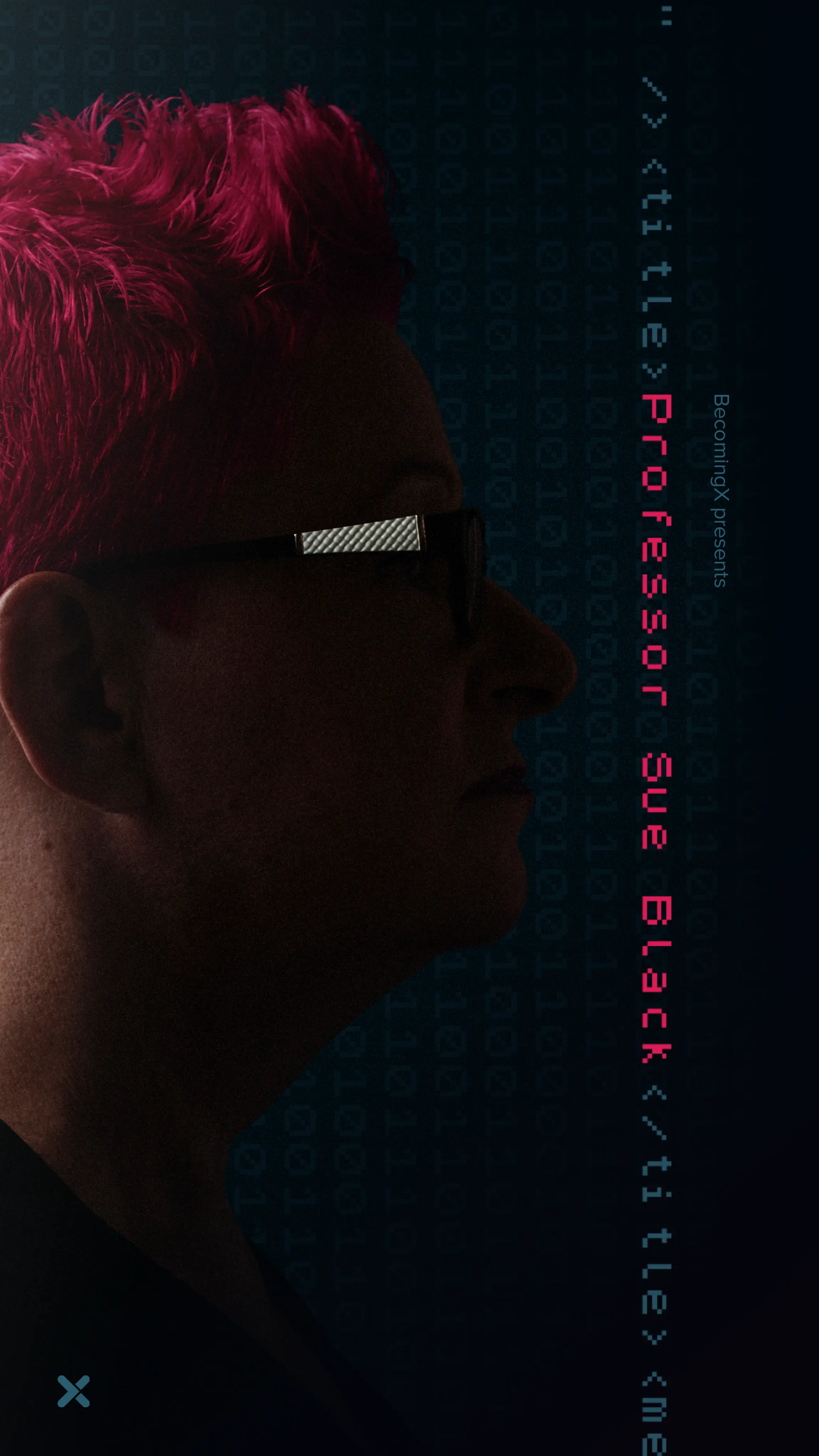 Portrait of Sue Black, award-winning computer science and technology Professor. Professor Sue Black text overlaid.