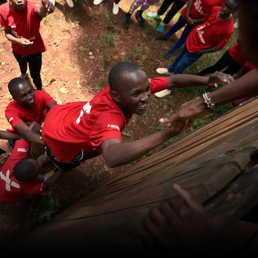 BecomingX Foundation working with groups of students in Kenya