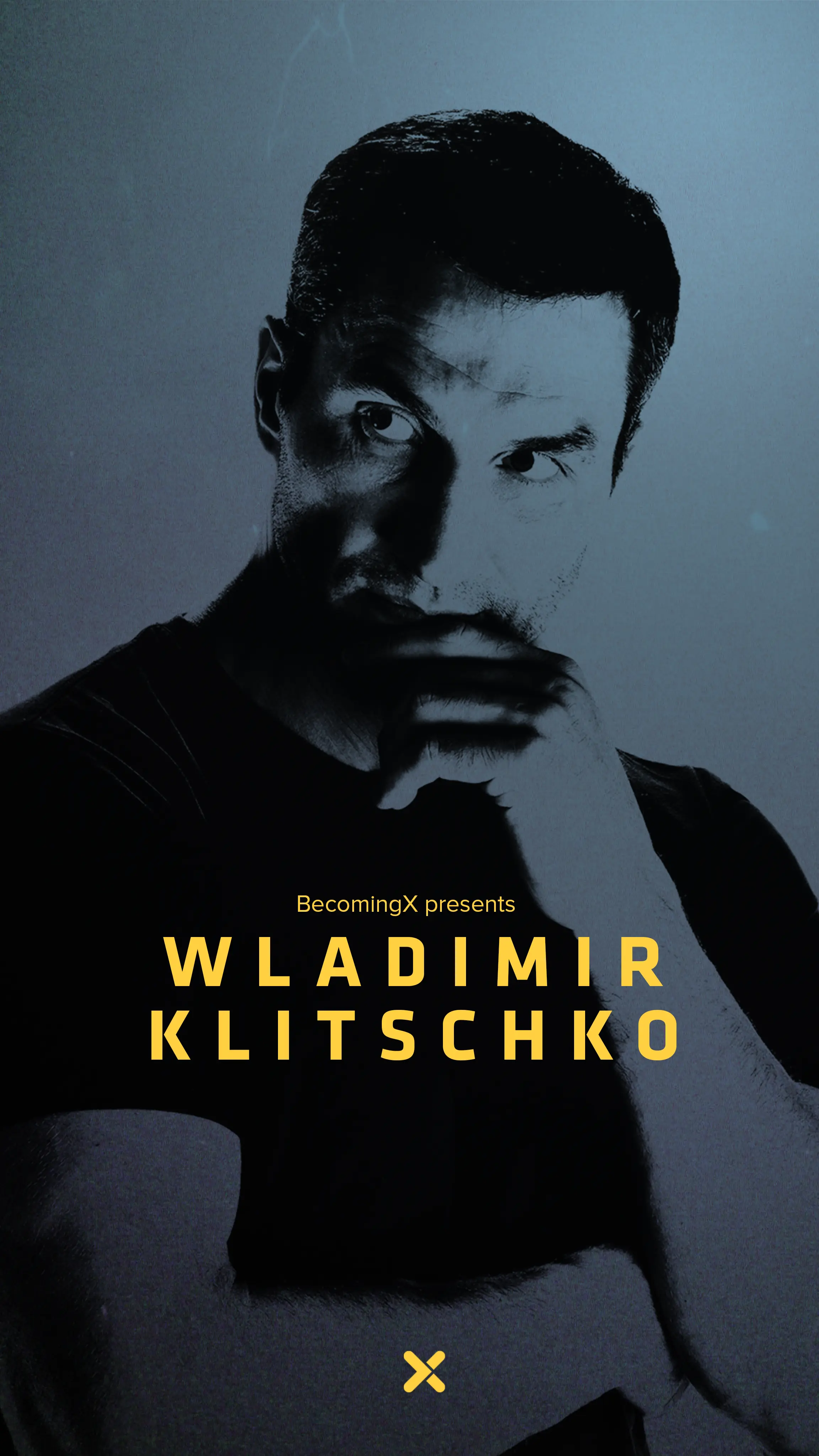 Portrait of Wladimir Klitschko, boxing heavyweight champion. Wladimir Klitschko text overlaid.